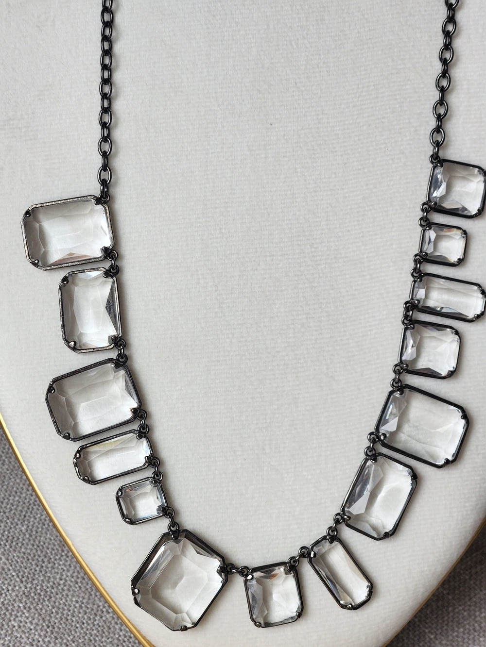 J. Crew Chunky Clear Crystal Statement Necklace in - Picture 5 of 9